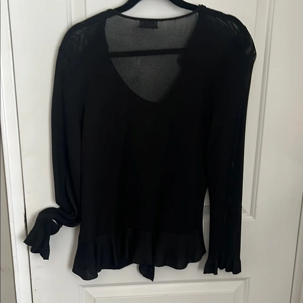 Black Ruffle Blouse - Picture 2 of 5